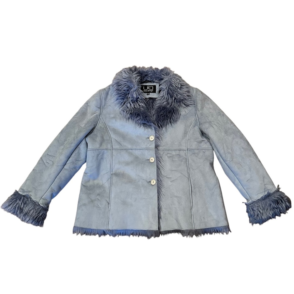 UTEX Design faux fur trim faux suede coat - Size X-Large